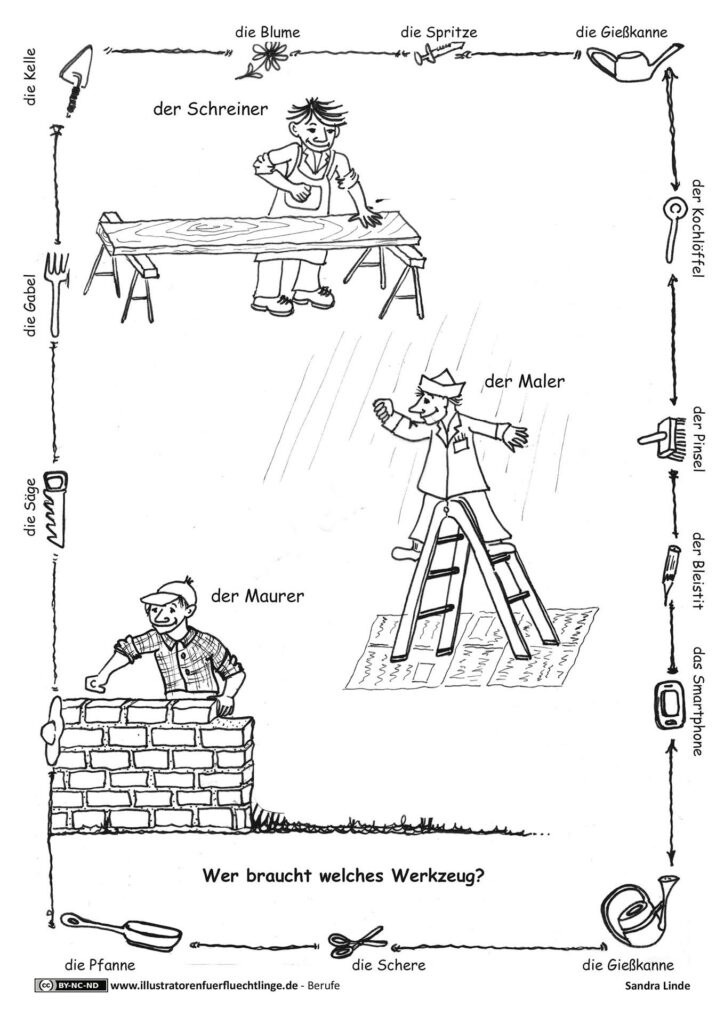 Berufe - Maurer Schreiner Maler