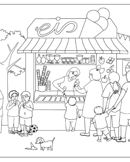 In der Stadt - Eisverkäufer Eis Eisdiele von Marita Haustein