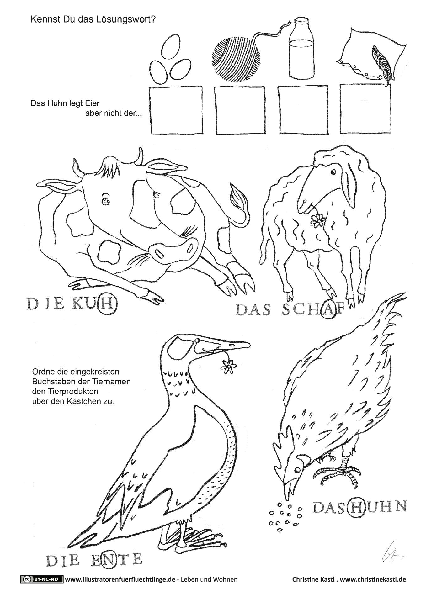 Leben und Wohnen - Haustiere Nutztiere Rätsel