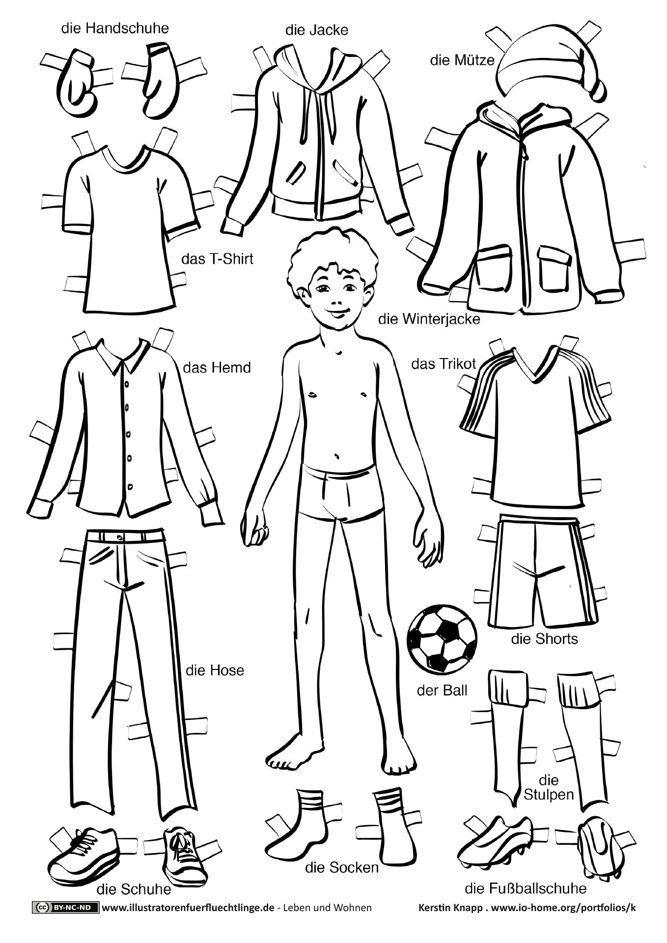 Leben und Wohnen - Kleidung Anziehpuppe Junge