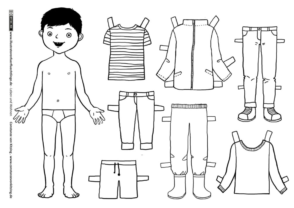 Leben und Wohnen - Kleidung Anziehpuppe Junge
