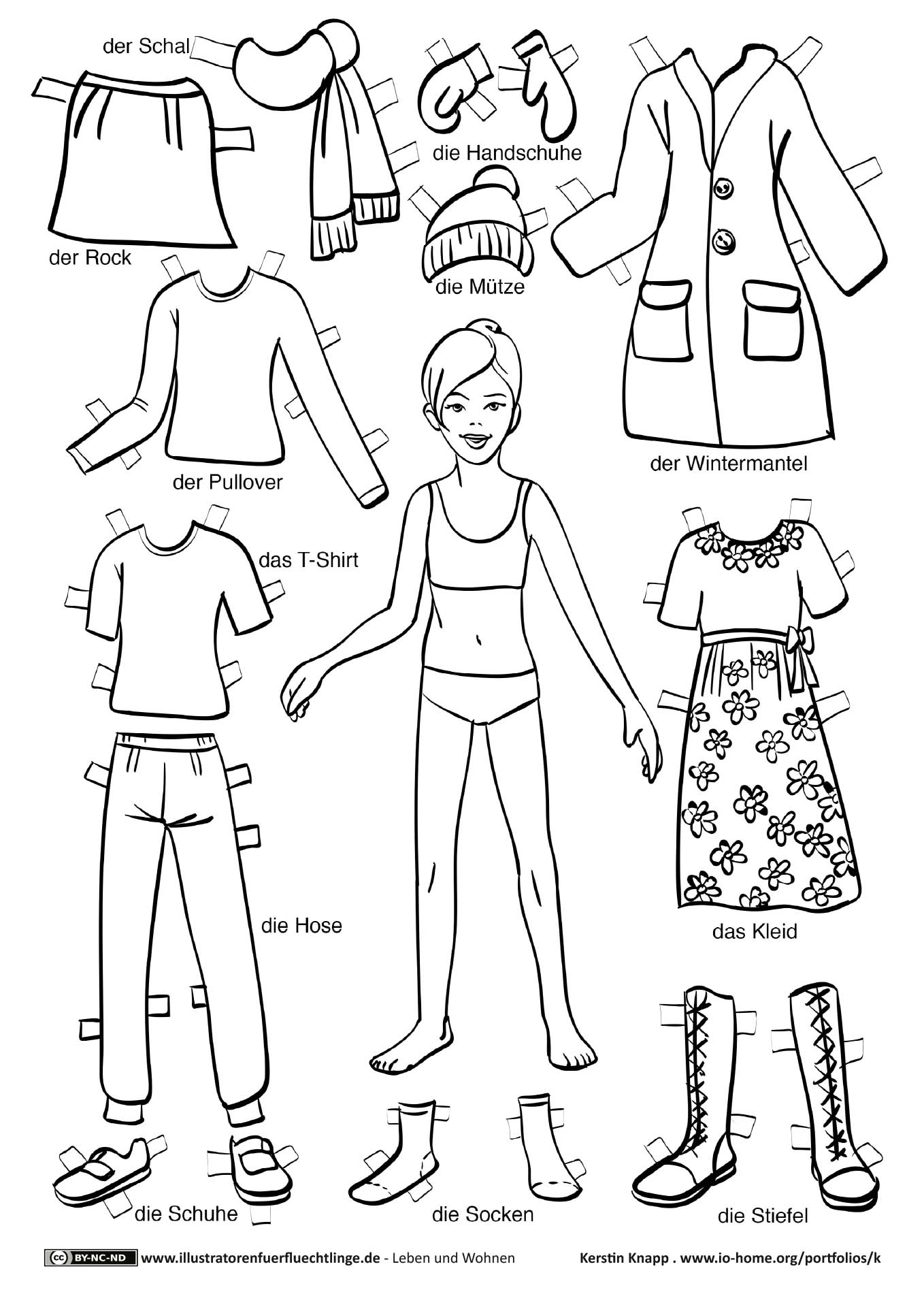 Leben und Wohnen - Kleidung Anziehpuppe Mädchen