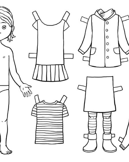 Leben und Wohnen - Kleidung Anziehpuppe Mädchen