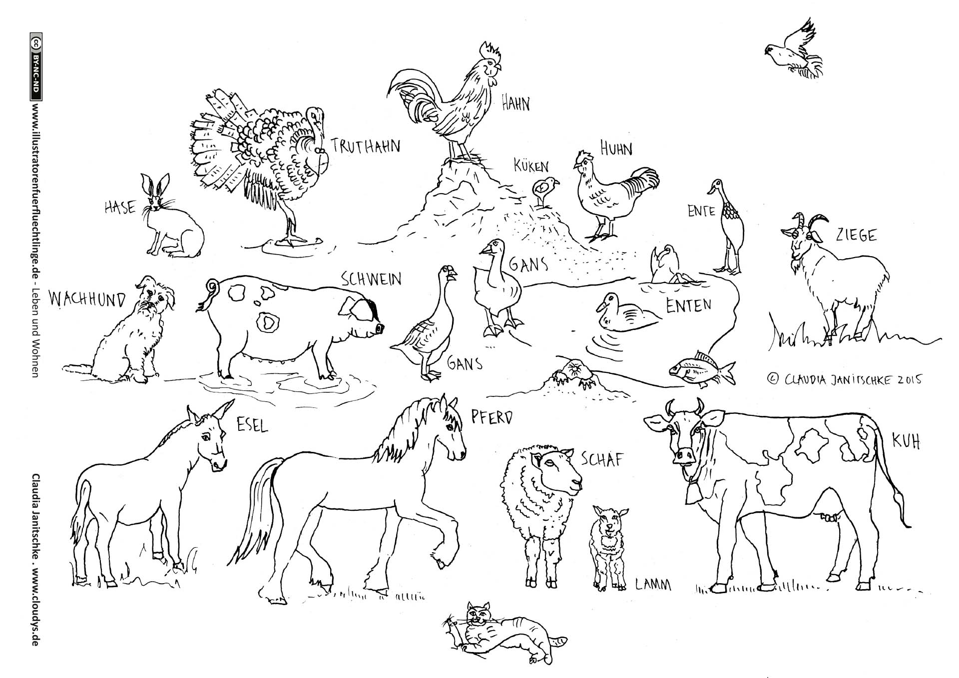 Leben und Wohnen - Tiere Nutztiere Haustiere