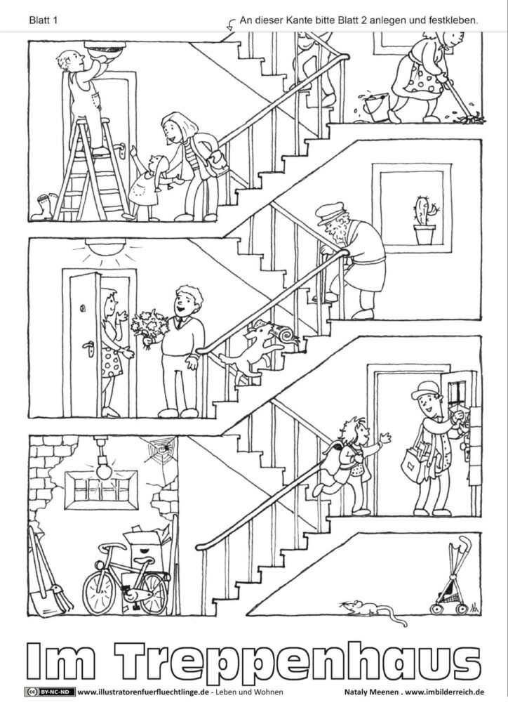 Leben und Wohnen - Treppenhaus 2 Seiten von Nataly Meenen
