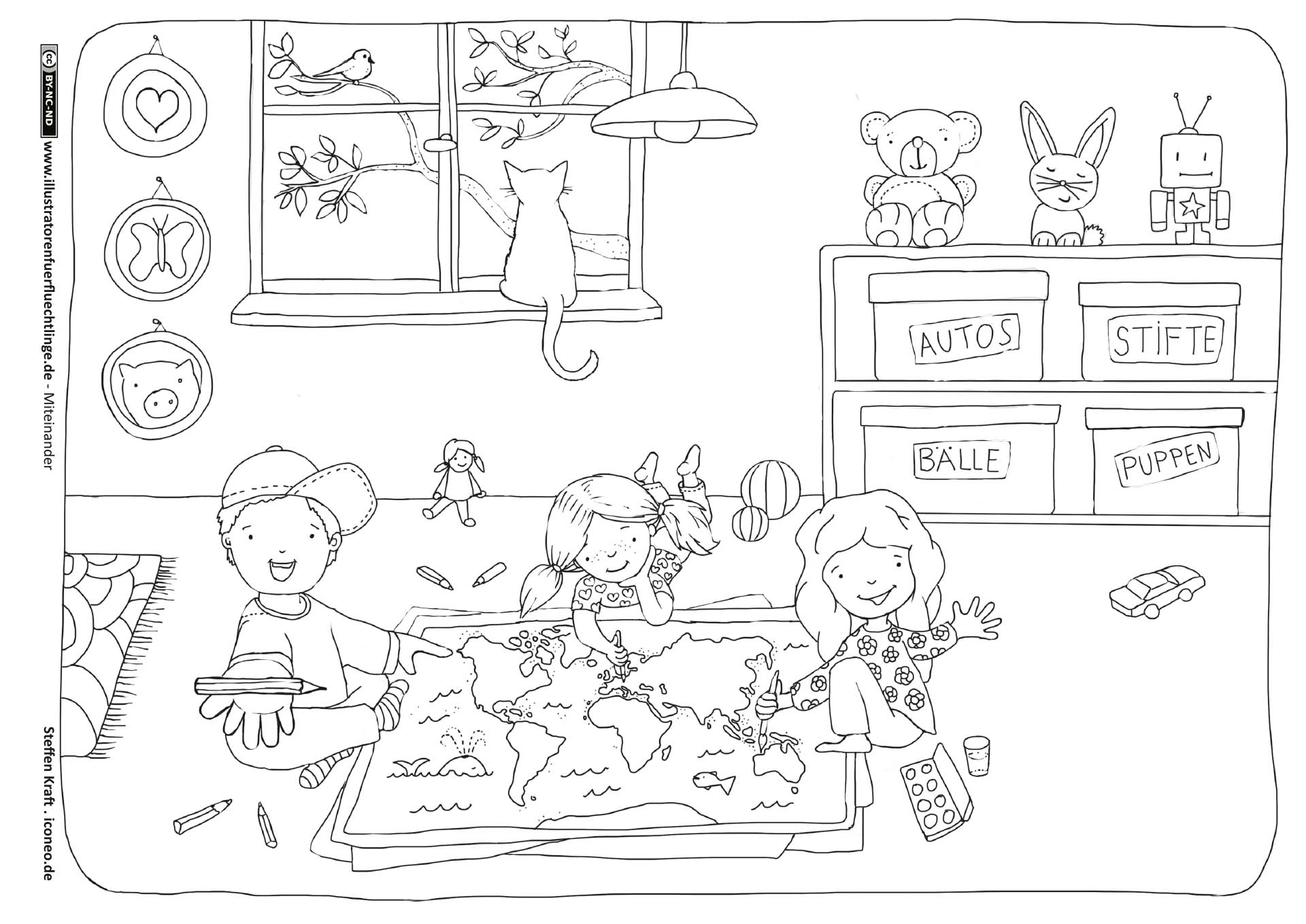 Miteinander - Malen Mitmachen Einladen Weltkarte