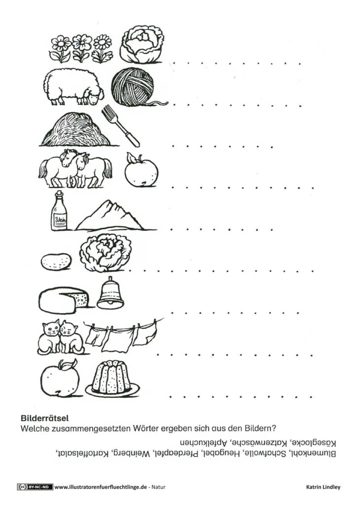 Natur - Bauernhof Begriffe Bildrätsel