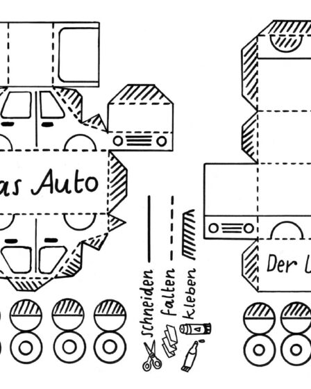 Verkehr - Bastelbogen Auto Lastwagen