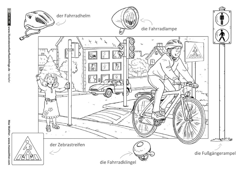 Verkehr - Fahrrad Ampel Zebrastreifen - Max Walther