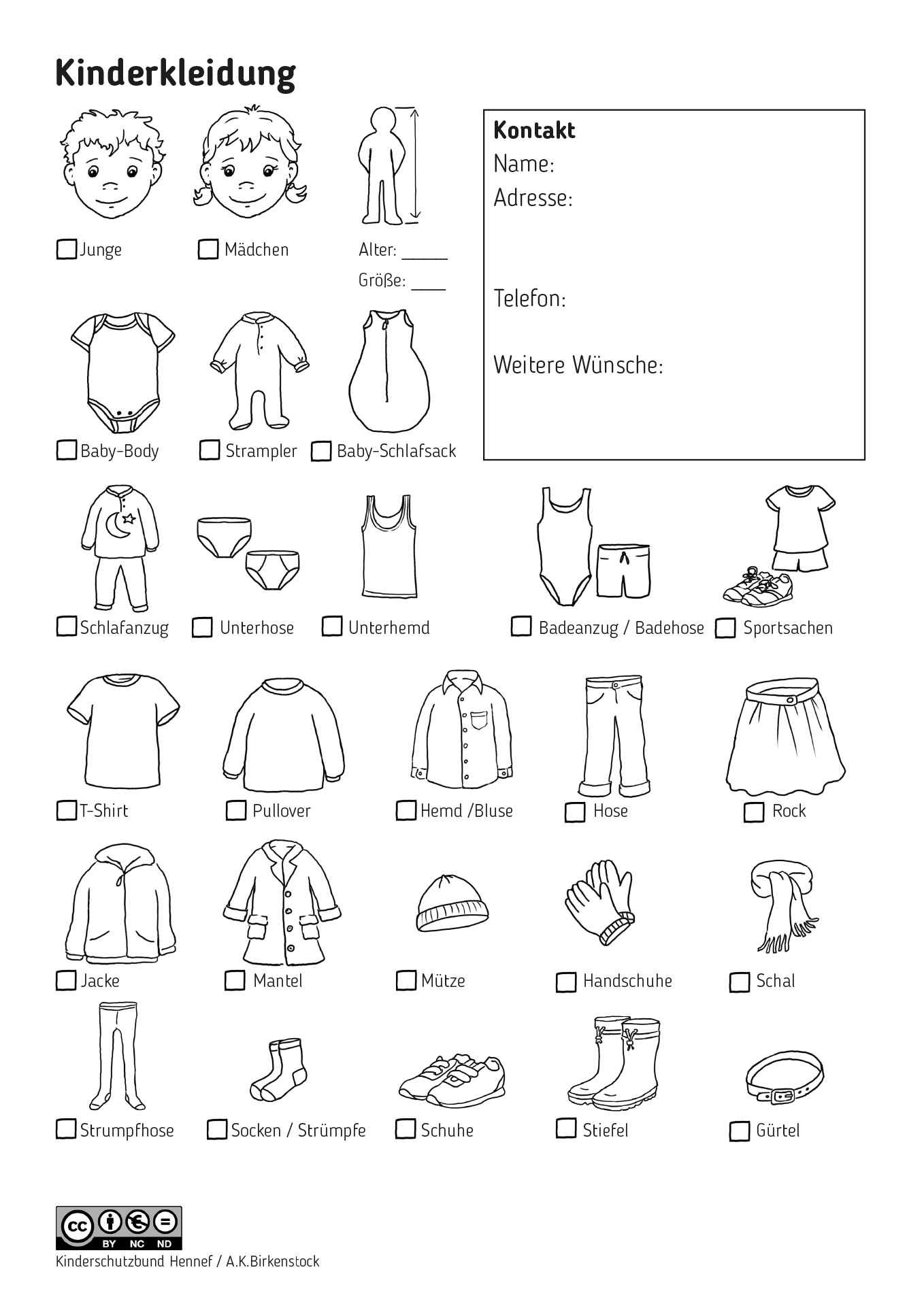 schilder kleidung wunschzettel