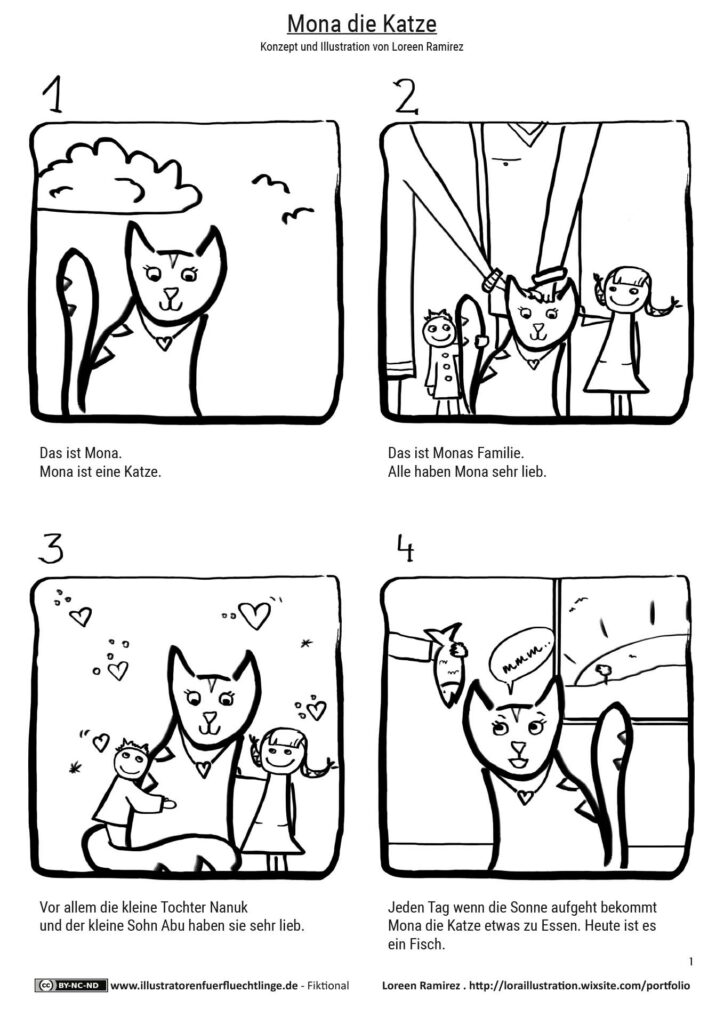 Fiktional - Mona die Katze Bildergeschichte von Loreen Ramirez