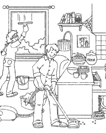 Leben und Wohnen - Hausputz Wohnzimmer Küche von Alexa Riemann