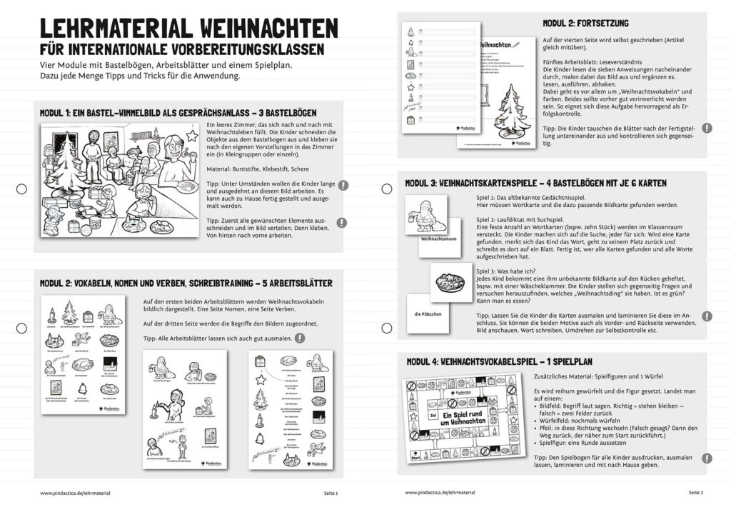 Durch das Jahr- Weihnachten Lehrmaterial von Pindactica