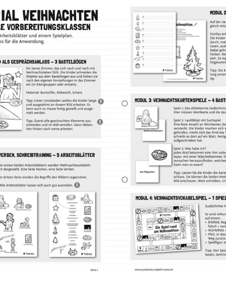 Durch das Jahr- Weihnachten Lehrmaterial von Pindactica